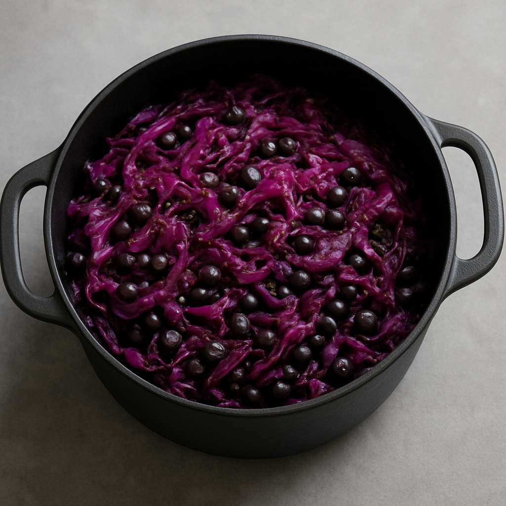 Braised Red Cabbage with Black Beans