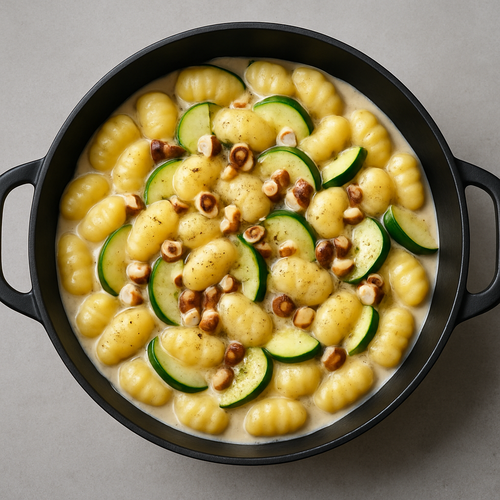 Gnocchi with Zucchini and Hazelnuts