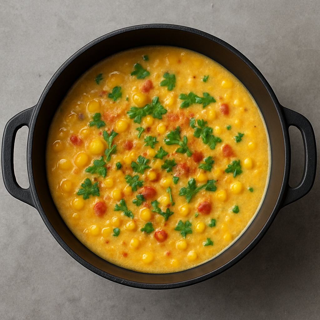 Corn Cream Soup with Bell Pepper