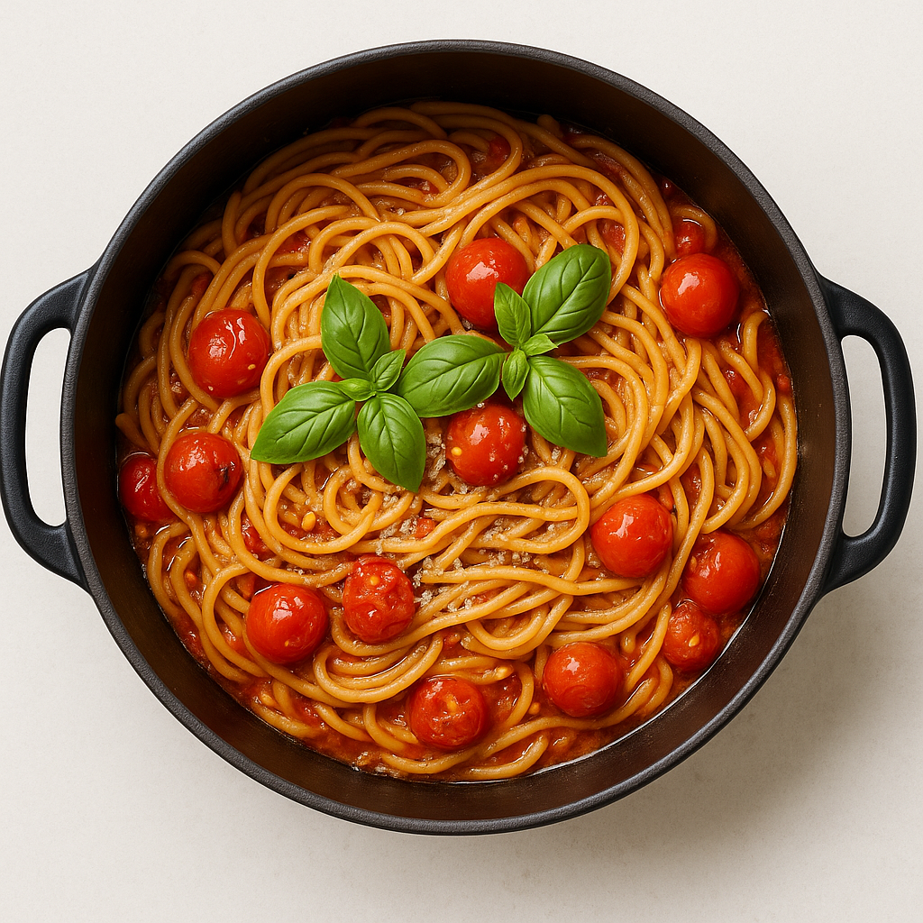 Spaghetti with Tomatoes and Basil
