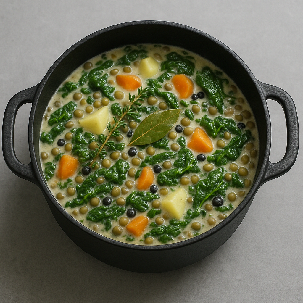Creamy Lentils with Spinach