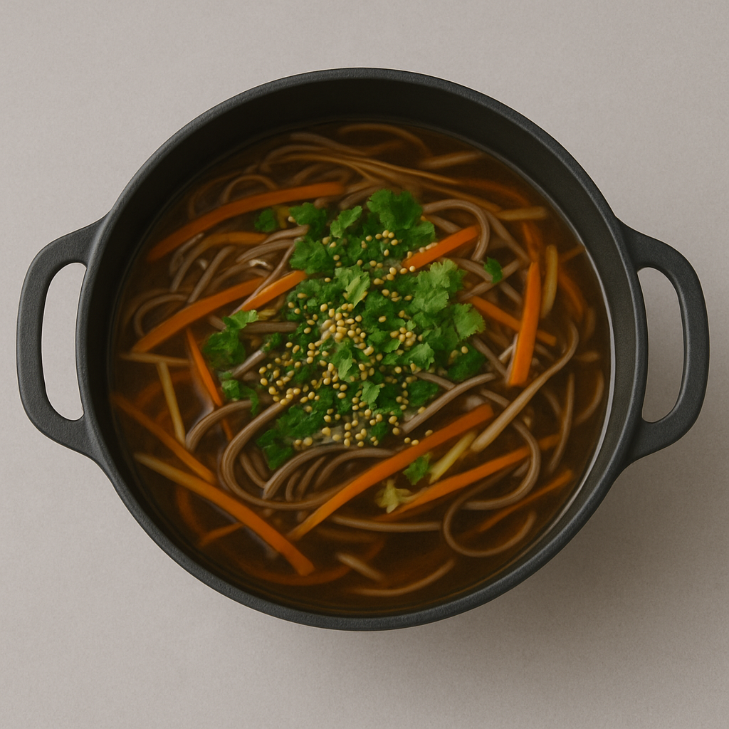 Soba Noodle Soup with Carrots and Turnips