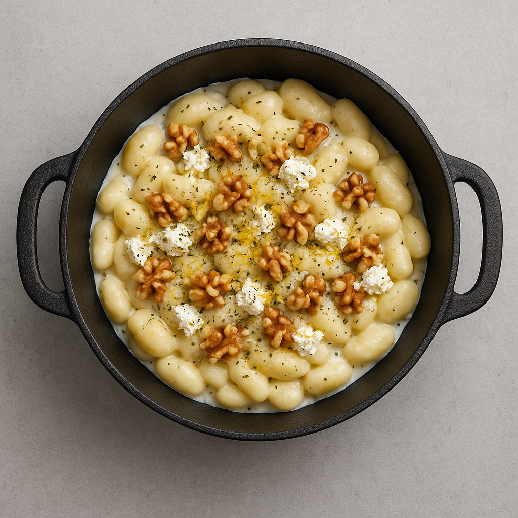 Gnocchi with Goat Cheese and Walnuts