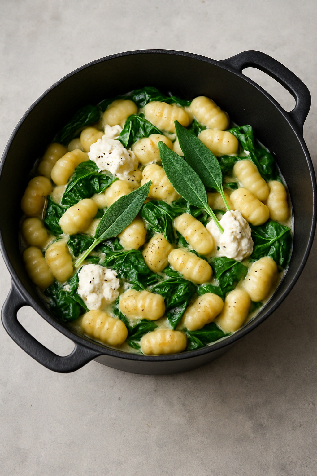 Gnocchi with Spinach and Sage