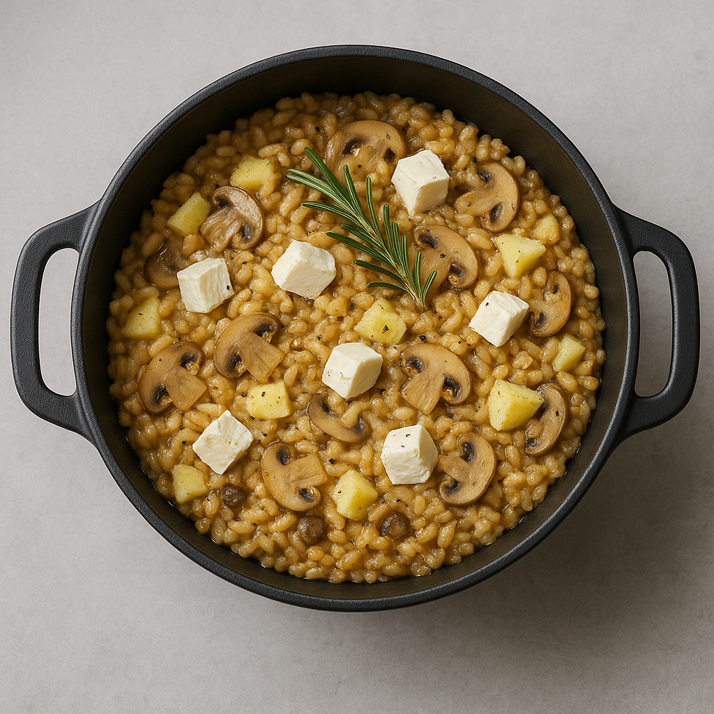 Spelt Risotto with Apple and Goat Cheese
